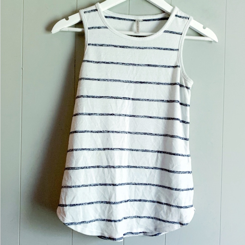 BANANA REPUBLIC Mariniere Striped Soft Curved Hem Sleeveless Top Tank XS